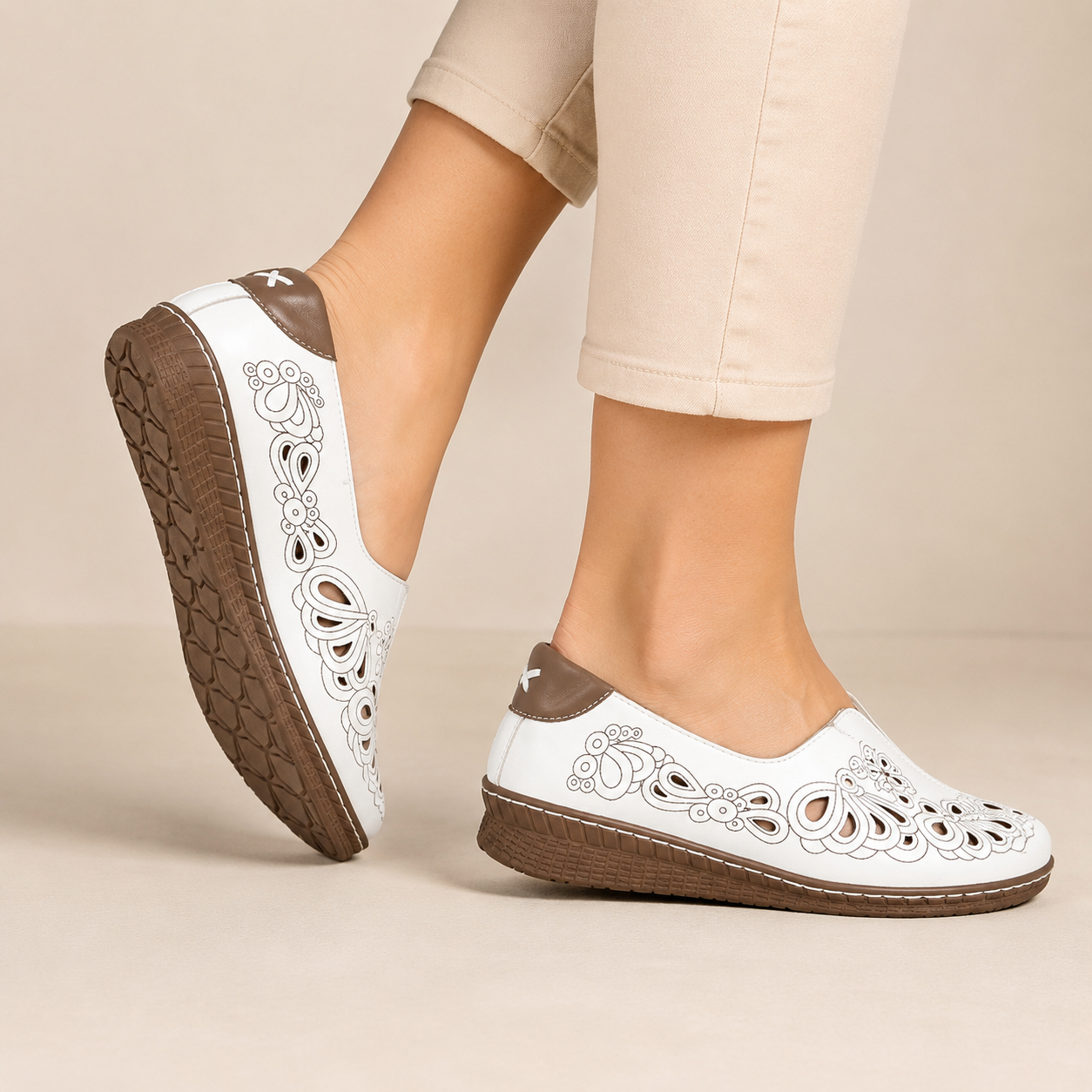 Pantofi Casual Stefania Alb