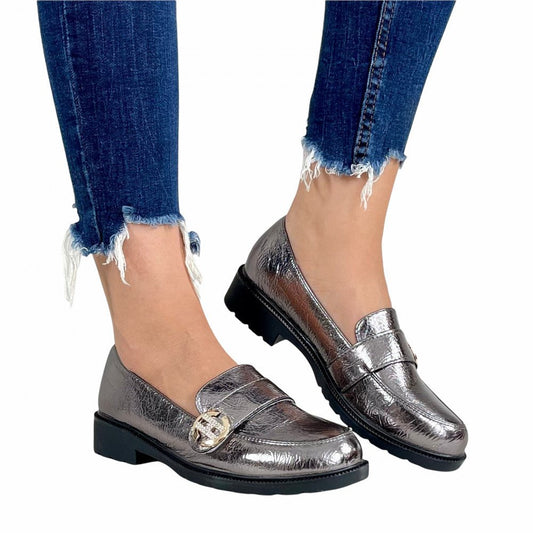 Pantofi Casual Erini Argintiu - BristoGool