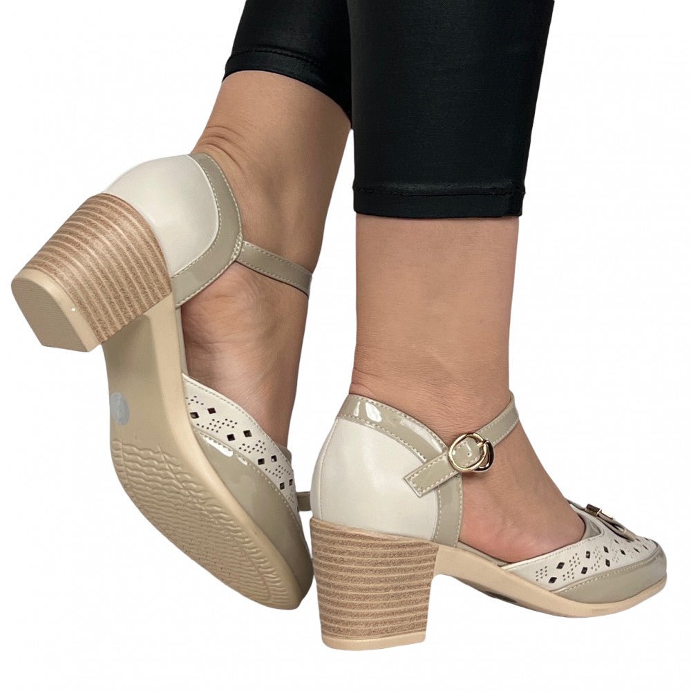 Pantofi cu Toc Aliona Bej - BristoGool