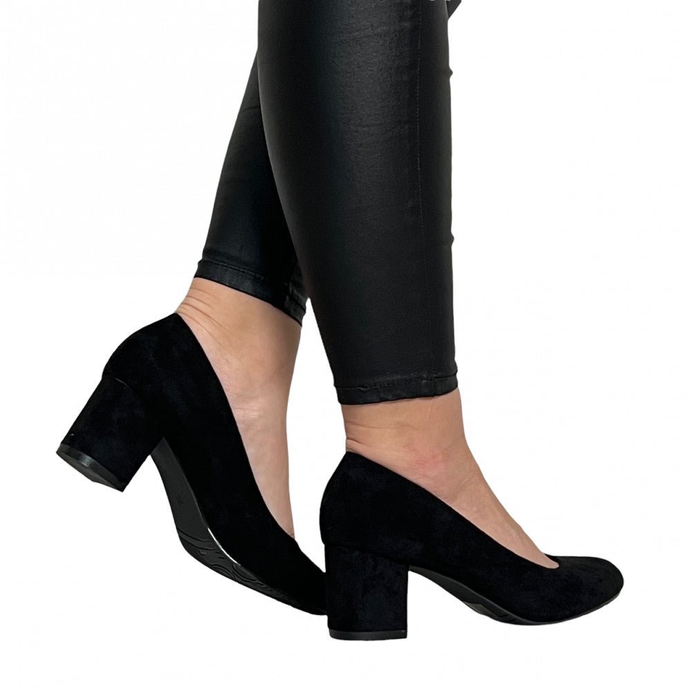 Pantofi Cu Toc Dermina Negru - BristoGool