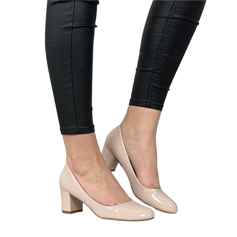 Pantofi Cu Toc Glena Bej - BristoGool