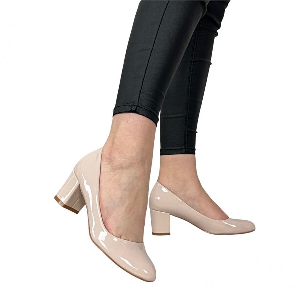 Pantofi Cu Toc Glena Bej - BristoGool