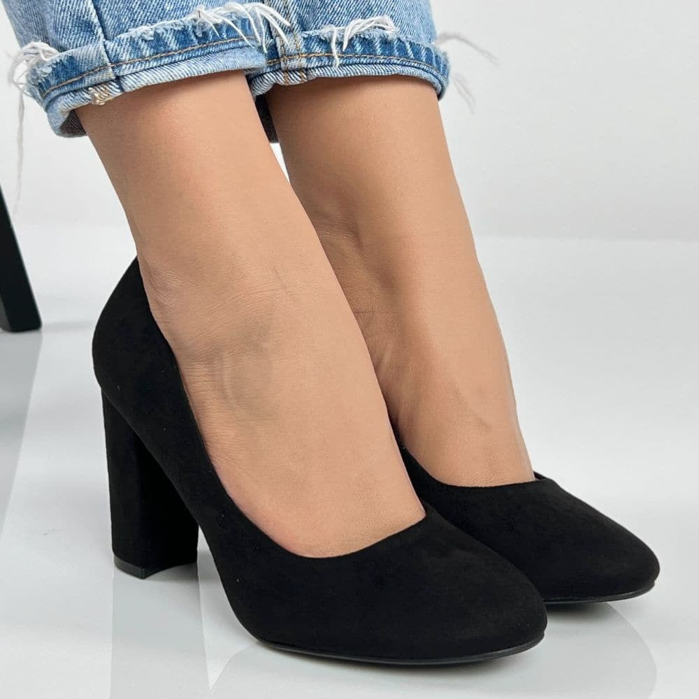 Pantofi Cu Toc Plimi Negru